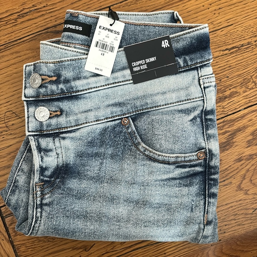 Express cropped skinny high rise jeans